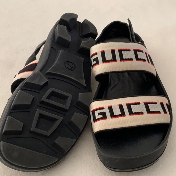 gucci stripe strap sandal